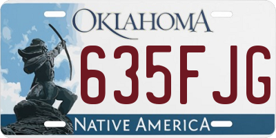OK license plate 635FJG