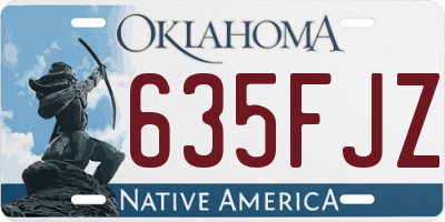 OK license plate 635FJZ