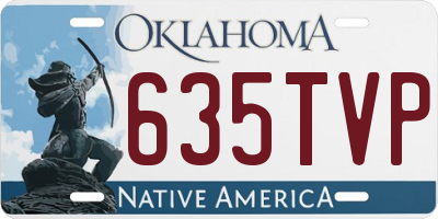 OK license plate 635TVP