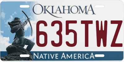 OK license plate 635TWZ