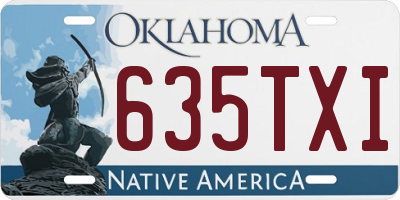 OK license plate 635TXI