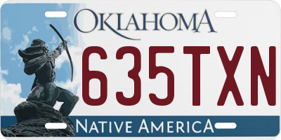 OK license plate 635TXN