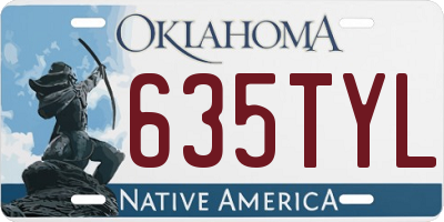 OK license plate 635TYL