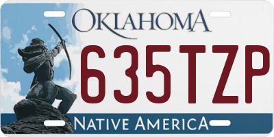 OK license plate 635TZP