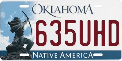 OK license plate 635UHD