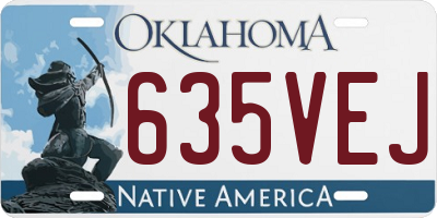 OK license plate 635VEJ