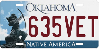OK license plate 635VET