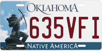 OK license plate 635VFI
