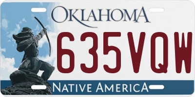 OK license plate 635VQW