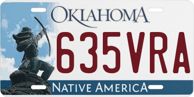 OK license plate 635VRA