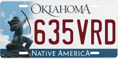 OK license plate 635VRD