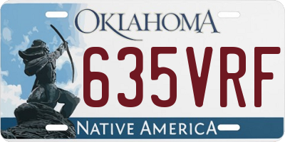 OK license plate 635VRF
