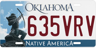 OK license plate 635VRV