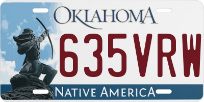 OK license plate 635VRW