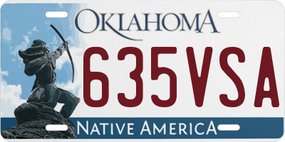 OK license plate 635VSA