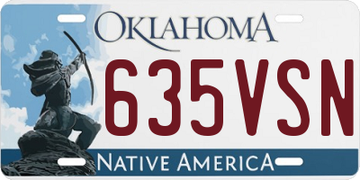 OK license plate 635VSN