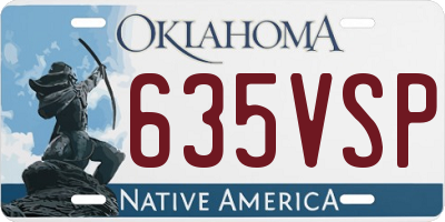 OK license plate 635VSP