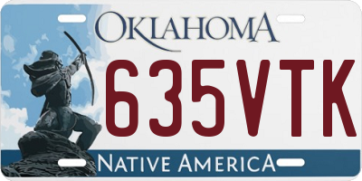 OK license plate 635VTK