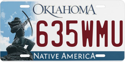OK license plate 635WMU