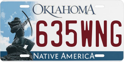 OK license plate 635WNG