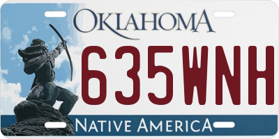 OK license plate 635WNH