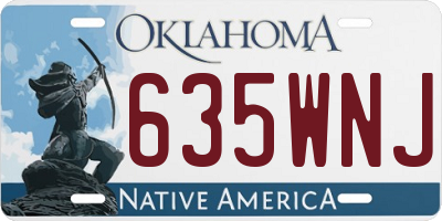 OK license plate 635WNJ
