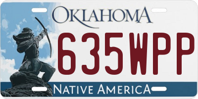 OK license plate 635WPP