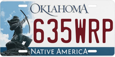OK license plate 635WRP