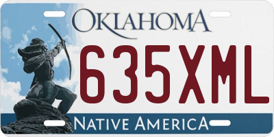 OK license plate 635XML