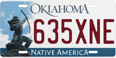 OK license plate 635XNE