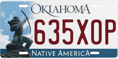 OK license plate 635XOP