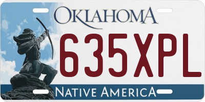 OK license plate 635XPL