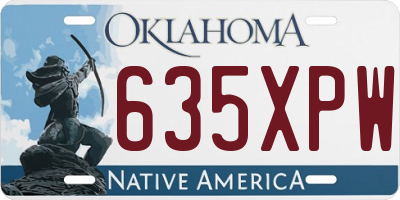 OK license plate 635XPW