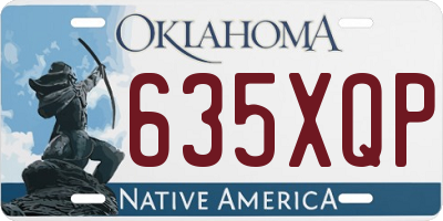 OK license plate 635XQP