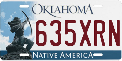 OK license plate 635XRN