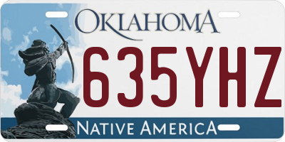 OK license plate 635YHZ