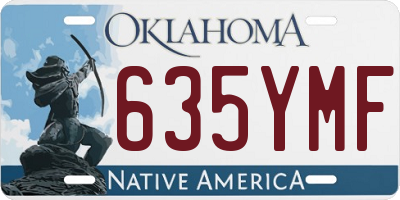 OK license plate 635YMF