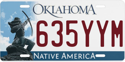 OK license plate 635YYM