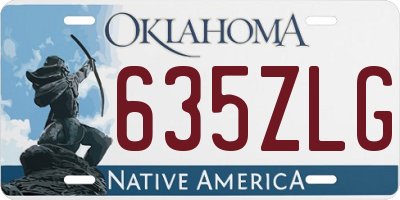 OK license plate 635ZLG