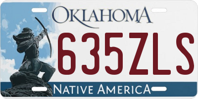 OK license plate 635ZLS