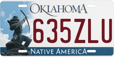 OK license plate 635ZLU