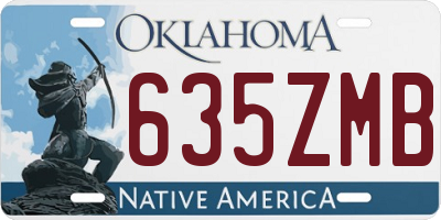 OK license plate 635ZMB