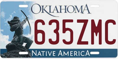 OK license plate 635ZMC