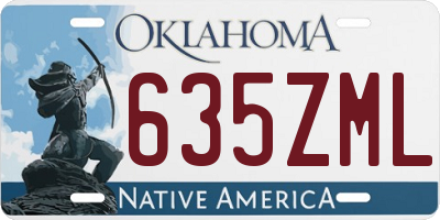 OK license plate 635ZML