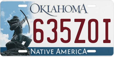 OK license plate 635ZOI