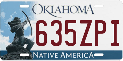 OK license plate 635ZPI