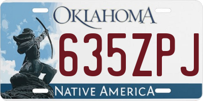 OK license plate 635ZPJ