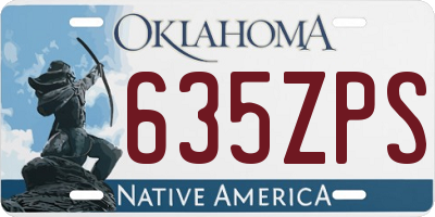 OK license plate 635ZPS