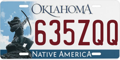 OK license plate 635ZQQ