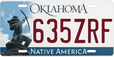 OK license plate 635ZRF